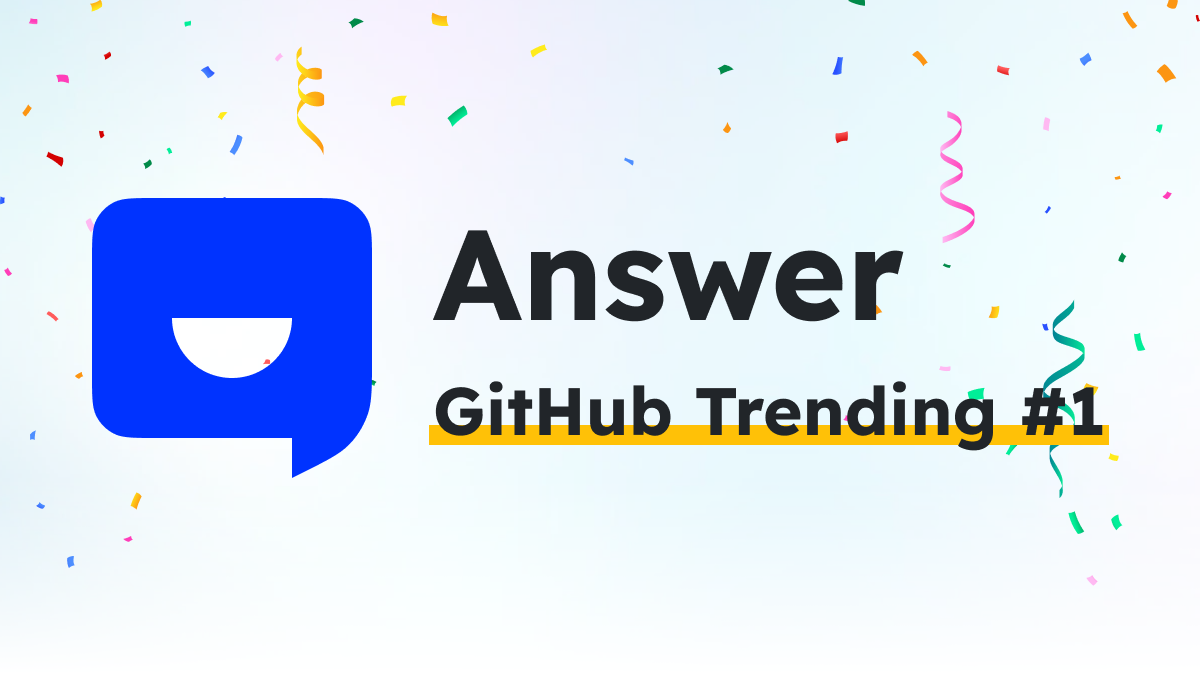 Answer.dev trending at #1 on github